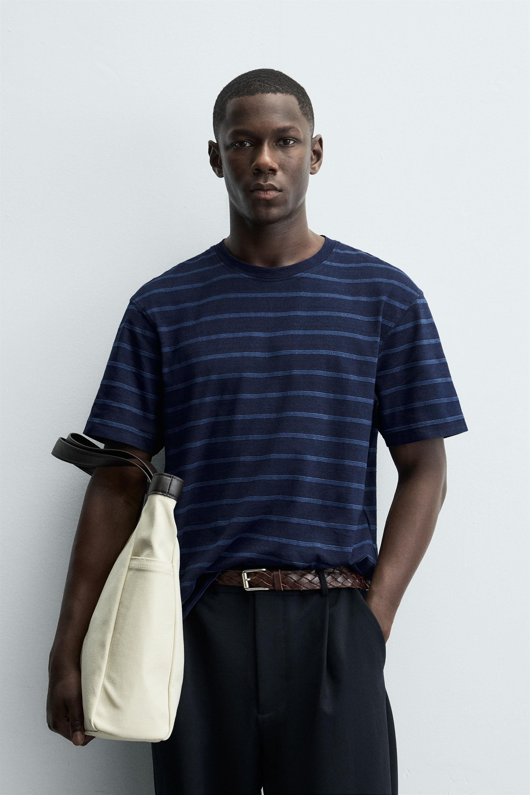 JACQUARD STRIPED T-SHIRT